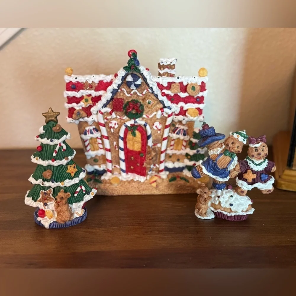 Vintage 3PC Gingerbread house set